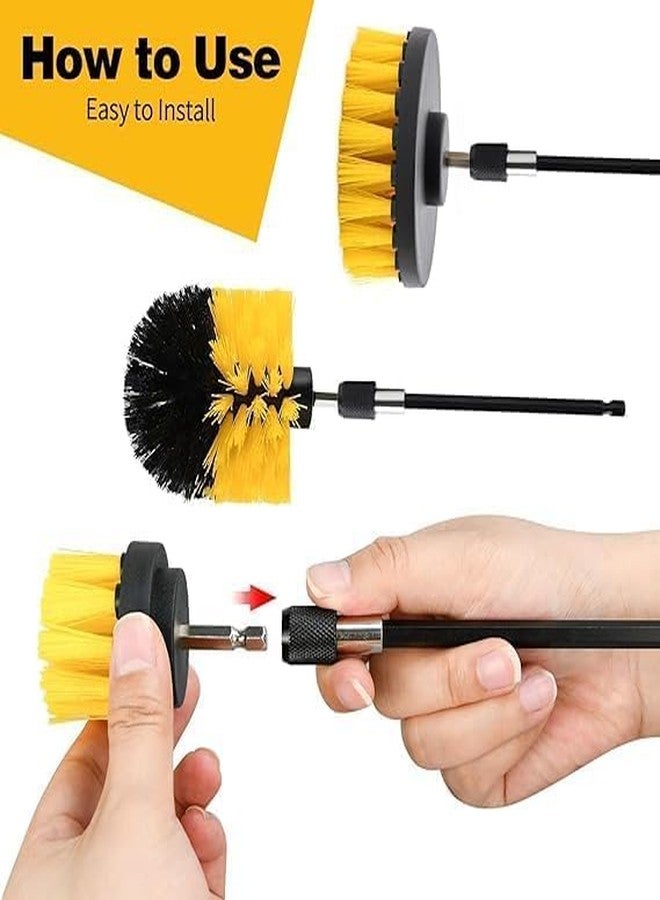 BuRoxy مجموعة ملحقات مثقاب BuRoxy Power Scrub Pads، تنظيف كهربائي للحمامات والأسطح والأرضيات والبلاط، مجموعة تنظيف وسادات تنظيف، فرش مثقاب للسيارة (فرشاة تنظيف المثقاب - 4 قطع) - Image 4